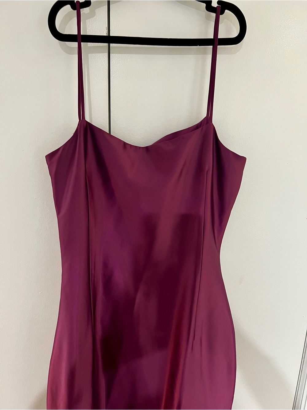 Caroline Constas Ruffle Hem Formal Gown - Amethyst/Purple Satin Midi - Picture 10 of 14